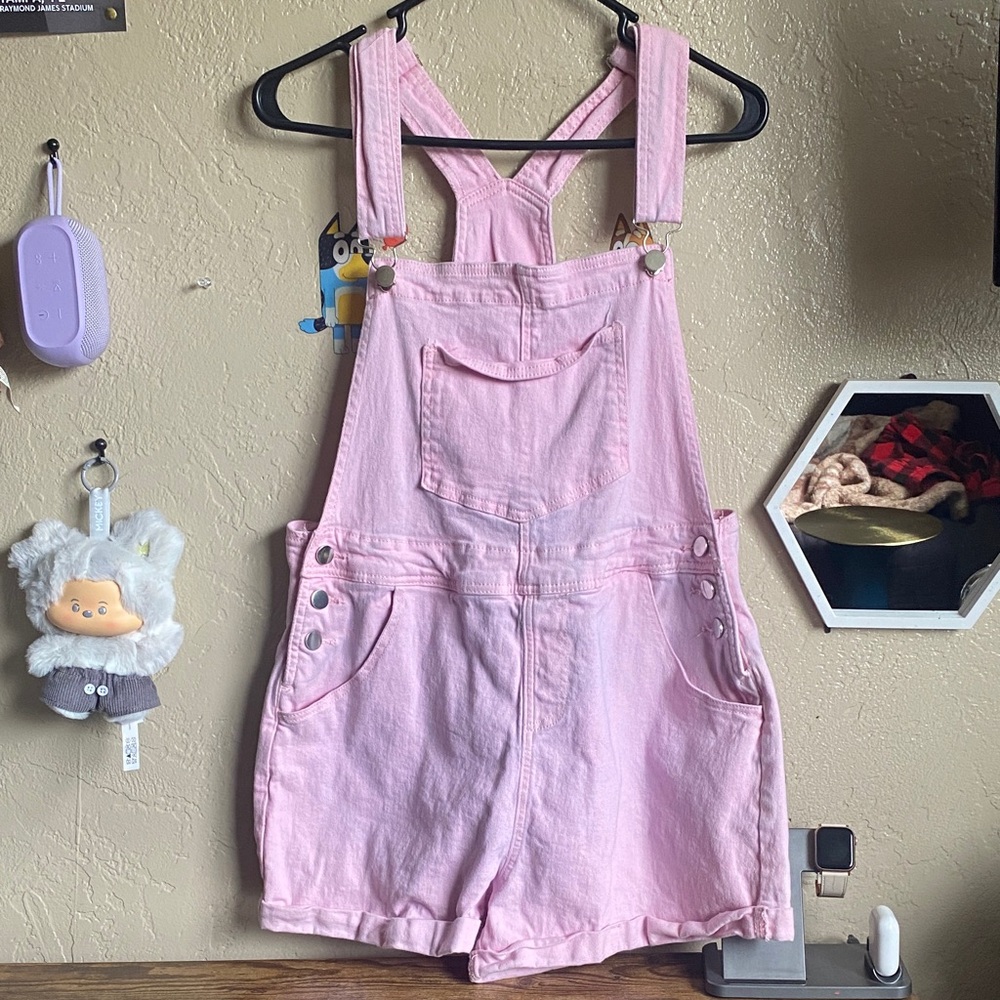 Pink Denim Overalls